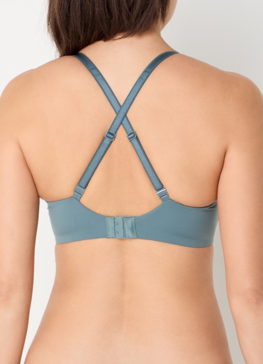 Calvin Klein Seductive Comfort push-up bh - detail 2 blue performance-pof / blauw
