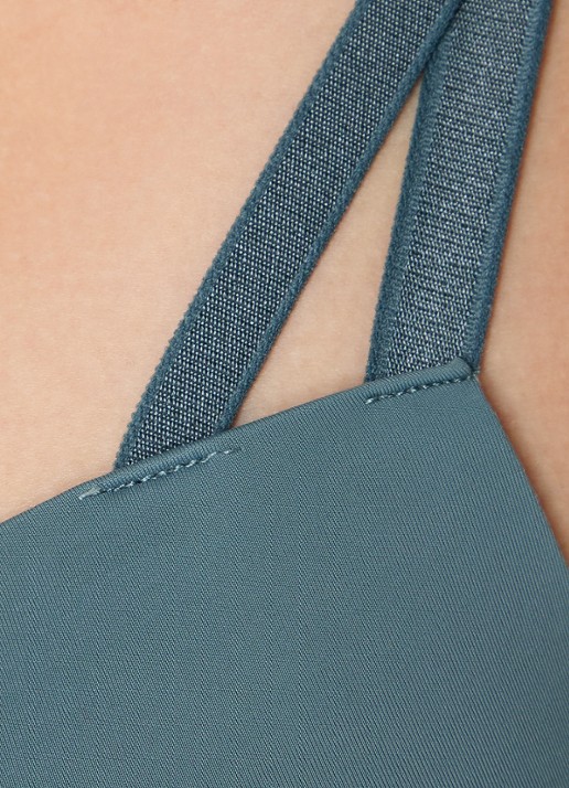Calvin Klein Seductive Comfort push-up bh - detail 3 blue performance-pof / blauw