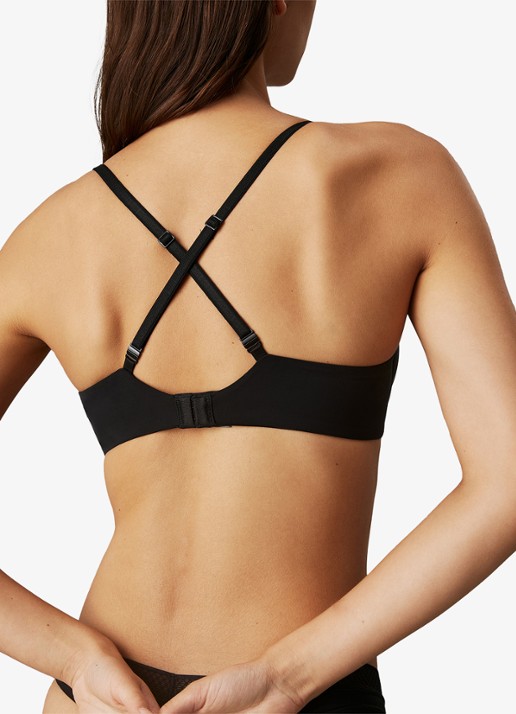 Calvin Klein Seductive Comfort push-up bh - achterkant 3 diepzwart