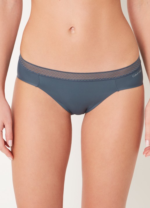 Calvin Klein Seductive Comfort slip met kant - detail 4 antraciet