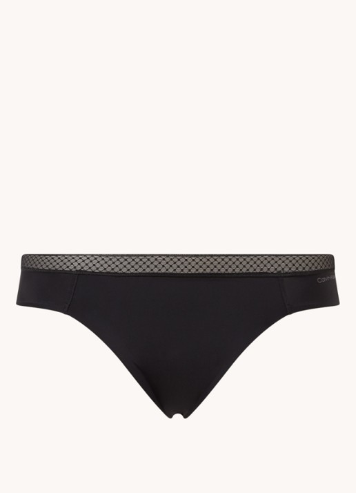 Calvin Klein Seductive Comfort slip met kant - voorkant 4 zwart