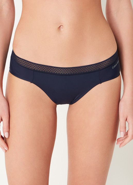 Calvin Klein Seductive Comfort slip met kant - detail 3 donkerblauw