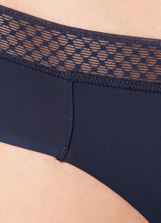 Calvin Klein Seductive Comfort slip met kant - detail 4 donkerblauw