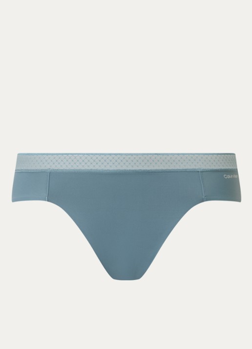 Calvin Klein Seductive Comfort slip met kant - voorkant 2 staalblauw
