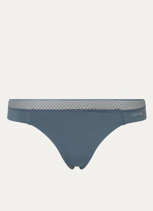 Calvin Klein Seductive Comfort string met kant - voorkant 3 petrolgroen