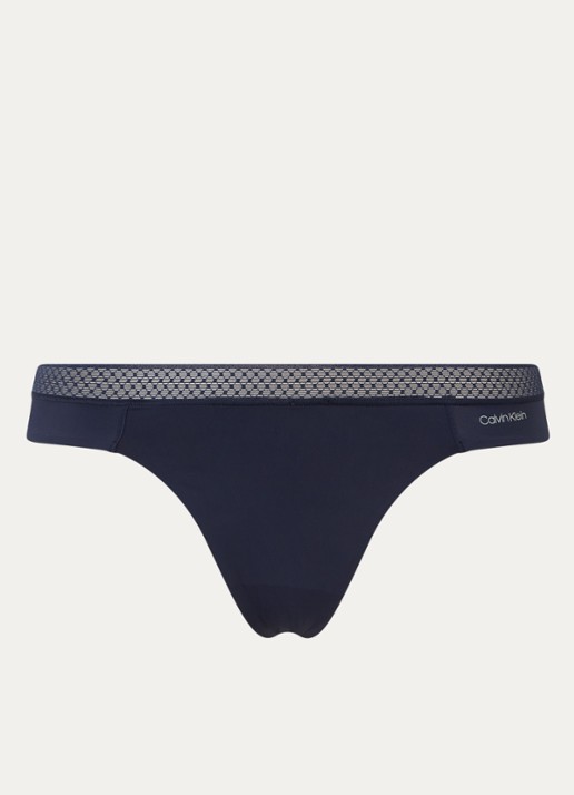 Calvin Klein Seductive Comfort string met kant - voorkant 3 blauw