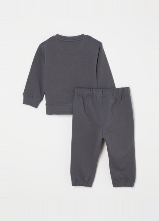 Calvin Klein Set van sweater en joggingbroek 2-delig - voorkant 2 donkergrijs