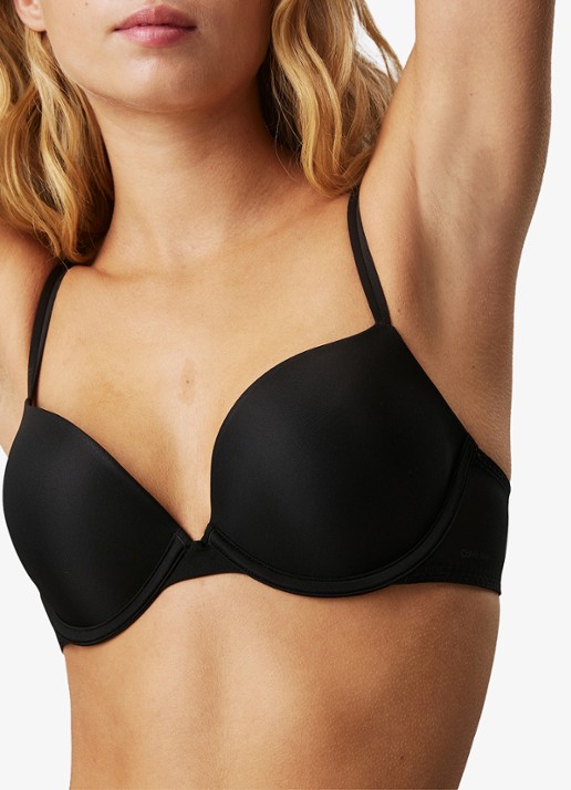 Calvin Klein Sheer Marquisette plunge push-up bh - detail 8 zwart