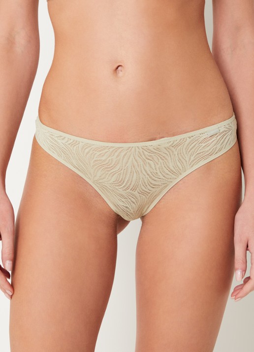 Calvin Klein Sheer Marquisette string van kant - detail 3 eaucalyptus / groen