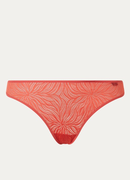 Calvin Klein Sheer Marquisette string van kant - voorkant 3 jazzberry jam / rood