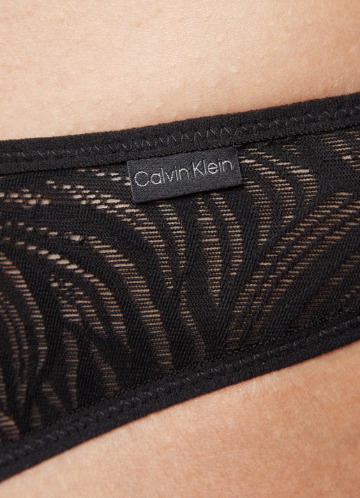Calvin Klein Sheer Marquisette string van kant - detail 2 black / zwart