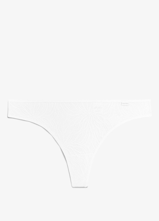 Calvin Klein Sheer Marquisette string van kant - voorkant 8 white / wit
