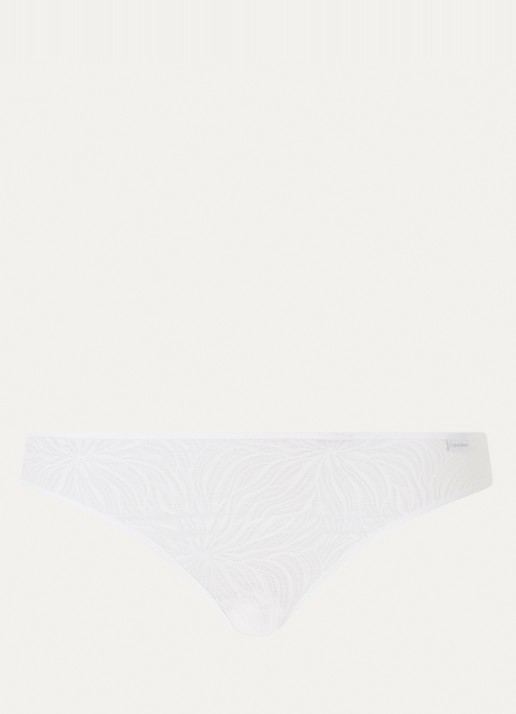 Calvin Klein Sheer Marquisette string van kant - voorkant 10 white / wit