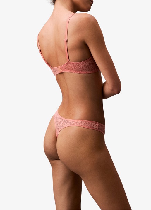 Calvin Klein Sheer Marquisette string van kant - achterkant 4 tawny orange / oranje
