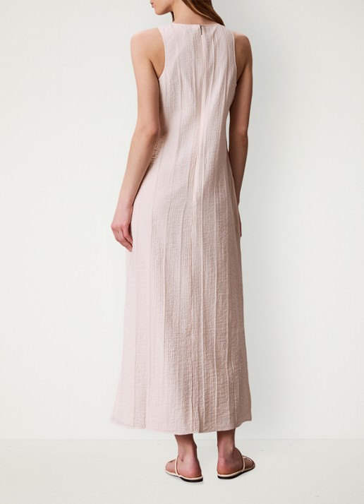Calvin Klein Sheer midi jurk met structuur - achterkant 4 creme