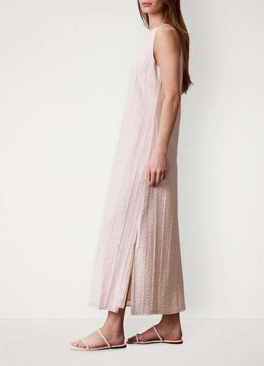 Calvin Klein Sheer midi jurk met structuur - detail 3 creme