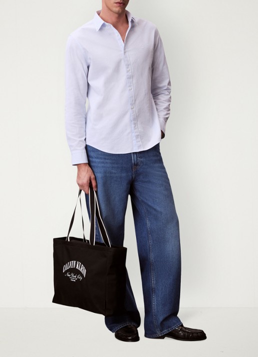 Calvin Klein Shopper met logoprint - voorkant 3 zwart