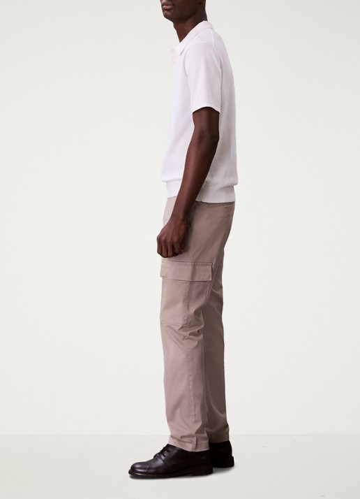 Calvin Klein Slim fit cargobroek met klepzakken - voorkant khaki