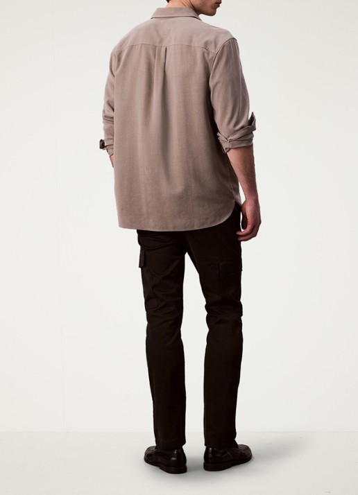 Calvin Klein Slim fit cargobroek met klepzakken - achterkant zwart