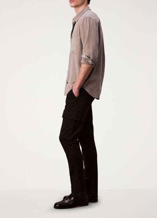 Calvin Klein Slim fit cargobroek met klepzakken - detail 5 zwart