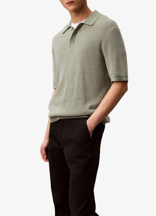 Calvin Klein Slim fit chino met logo - detail 4 zwart