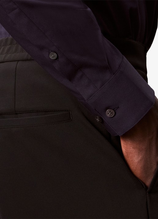 Calvin Klein Slim fit overhemd met dubbele manchet - detail 5 donkerblauw