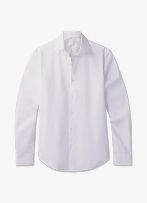 Calvin Klein Slim fit overhemd met dubbele manchet - voorkant 4 wit