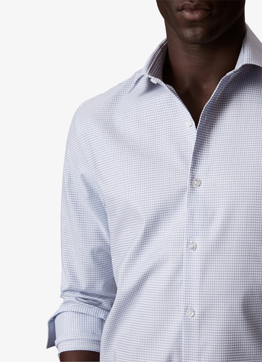 Calvin Klein Slim fit overhemd met ruit dessin - detail 2 bijou blue-7ku /  lichtblauw