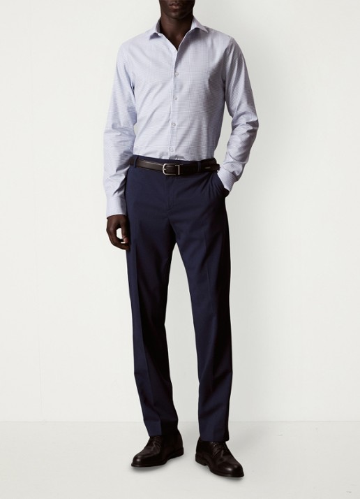 Calvin Klein Slim fit overhemd met ruit dessin - detail 3 bijou blue-7ku /  lichtblauw