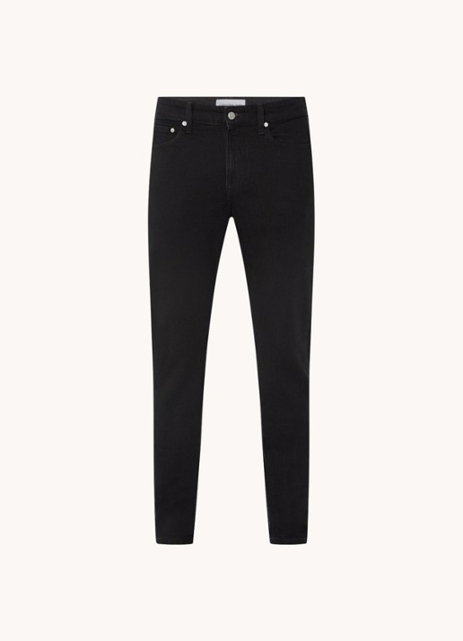 Calvin Klein Slim fit tapered jeans met gekleurde wassing - voorkant 2 zwart