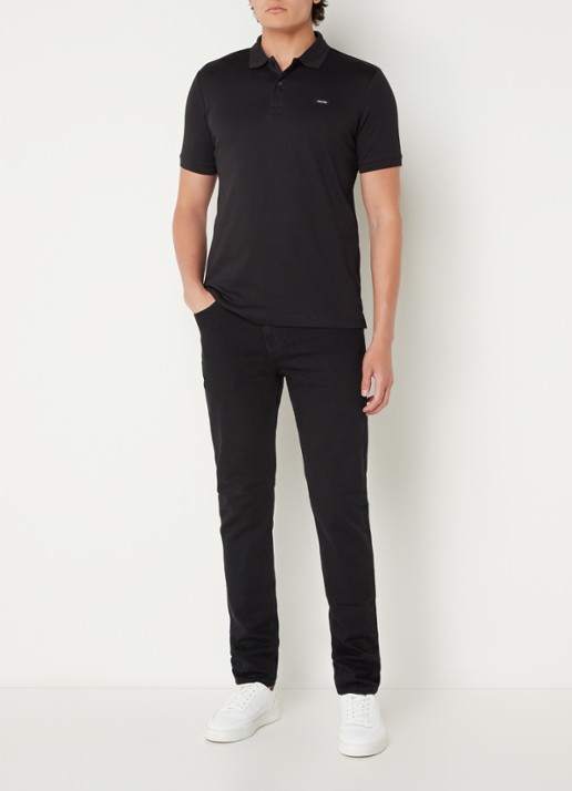 Calvin Klein Slim fit tapered jeans met gekleurde wassing - voorkant 3 zwart