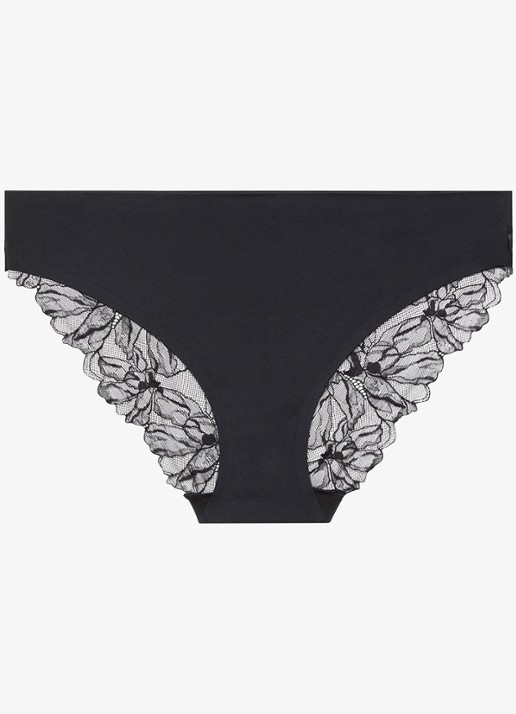 Calvin Klein Slip met details van kant - voorkant zwart