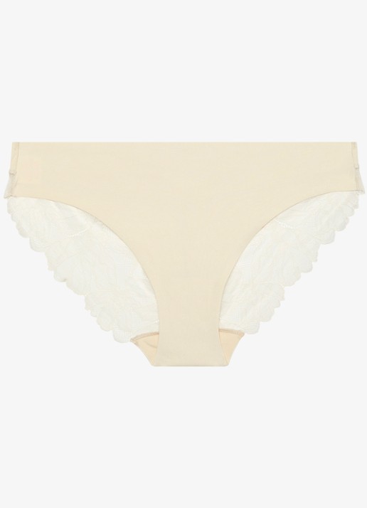 Calvin Klein Slip met details van kant - voorkant 4 gebroken wit