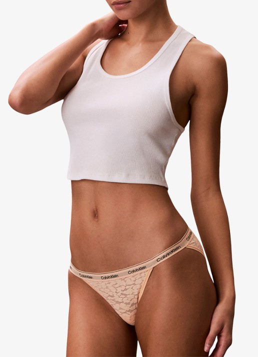 Calvin Klein Slip met logoband - detail 5 perzikroze