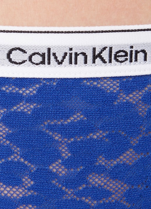 Calvin Klein Slip van mesh met panterprint - detail 3 kobaltblauw
