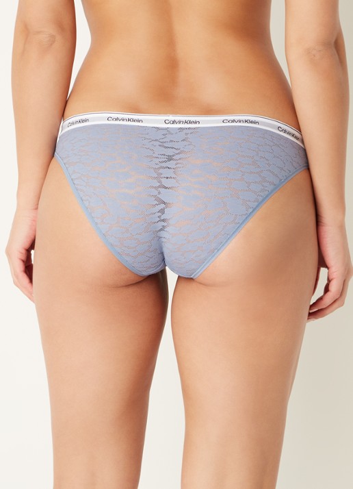 Calvin Klein Slip van mesh met panterprint - achterkant 4 staalblauw