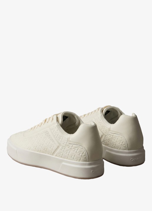 Calvin Klein Sneaker met logoprint - achterkant 7 creme