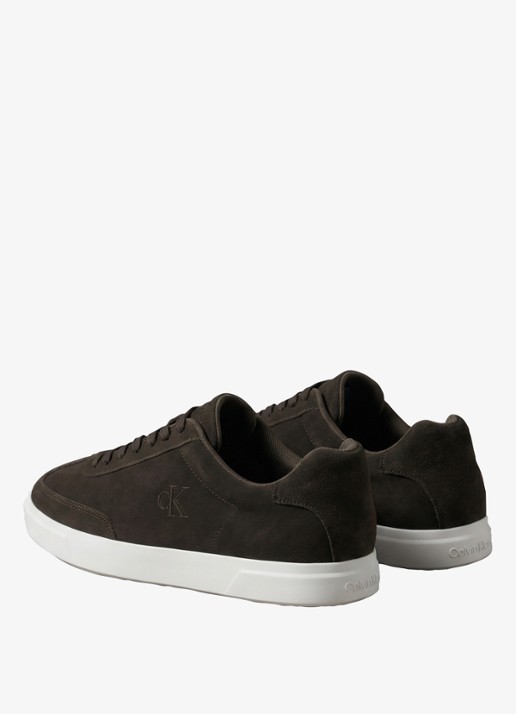 Calvin Klein Sneaker van suède - achterkant 3 donkerbruin
