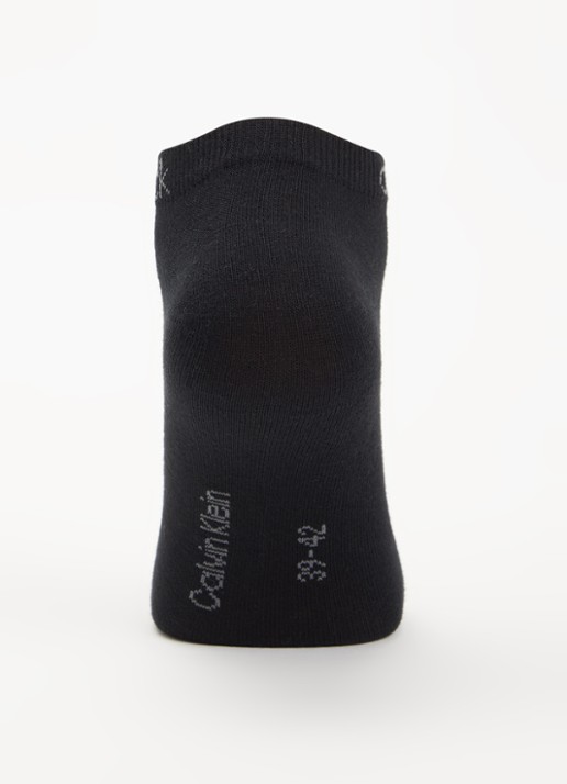 Calvin Klein Sneakersokken met logo in 3-pack - voorkant 2 zwart