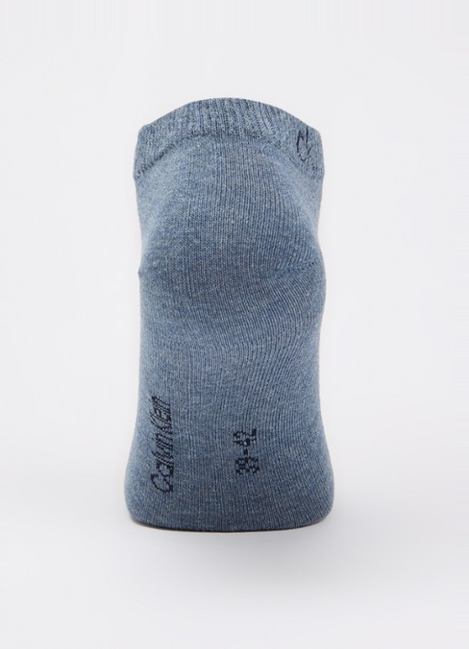 Calvin Klein Sneakersokken met logo in 3-pack - voorkant 3 donkerblauw