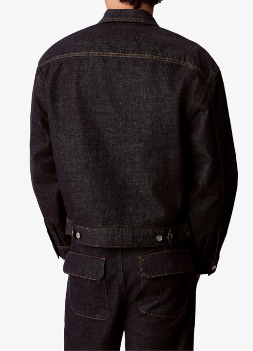 Calvin Klein Spijkerjas met borstzak - achterkant 5 donkerblauw