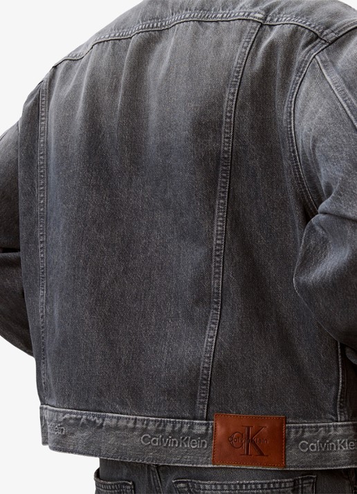 Calvin Klein Spijkerjas met steekzakken - detail 5 middengrijs
