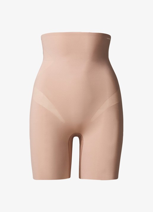 Calvin Klein Stay Put Stretch high waisted corrigerende short - voorkant 5 khaki
