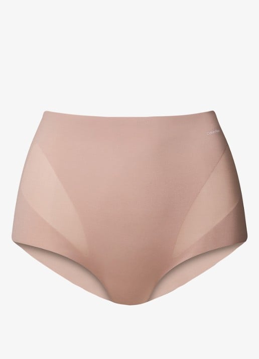 Calvin Klein Stay Put Stretch high wisted corrigerende slip - voorkant 5 beige