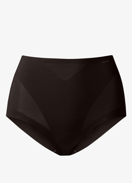 Calvin Klein Stay Put Stretch high wisted corrigerende slip - voorkant 6 zwart
