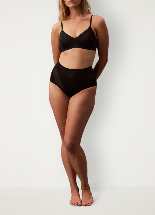 Calvin Klein Stay Put Stretch high wisted corrigerende slip - voorkant 7 zwart