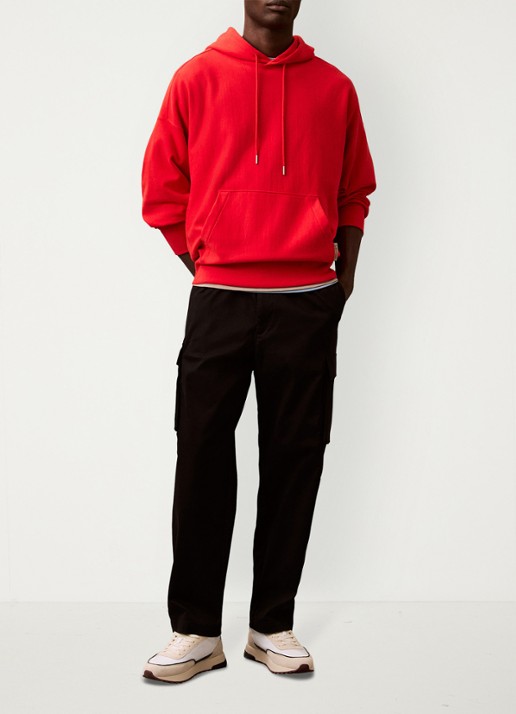 Calvin Klein Straight fit cargobroek met steekzakken - voorkant 6 zwart