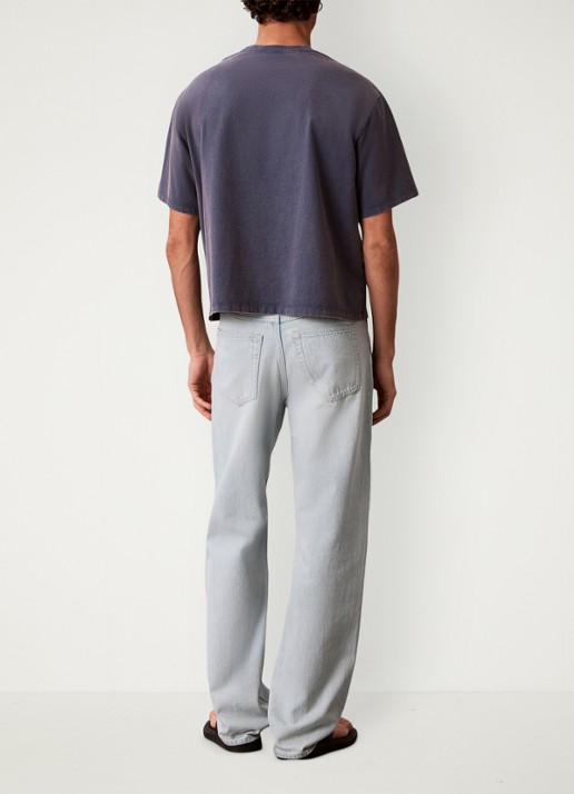 Calvin Klein Straight fit jeans met lichte wassing - achterkant 5 denim