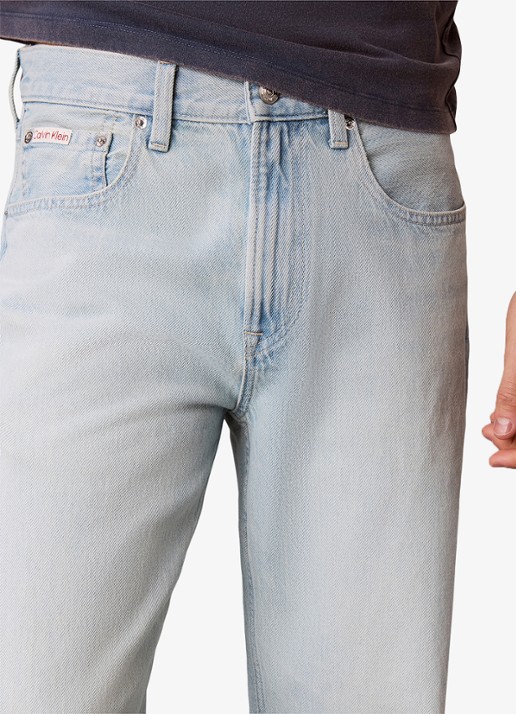 Calvin Klein Straight fit jeans met lichte wassing - detail 2 denim