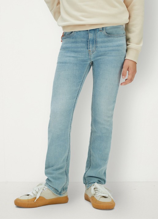 Calvin Klein Straight fit jeans met lichte wassing - detail indigo